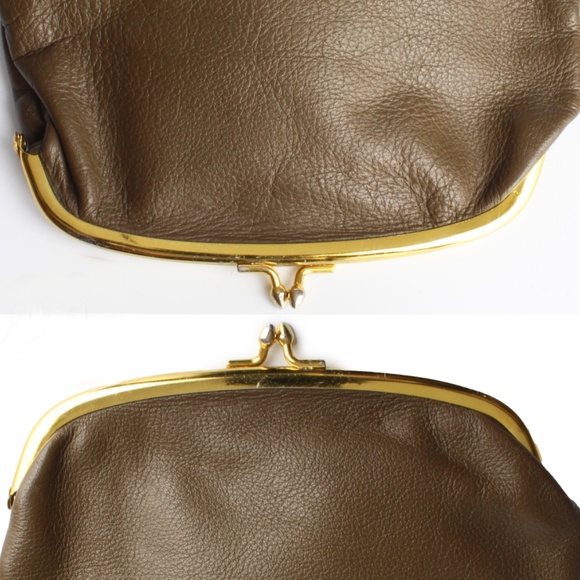 Bonnie Cashin for Coach Foldover Purse 60s Cashin Carry Mocha Leather Rare - Picture 9 of 10